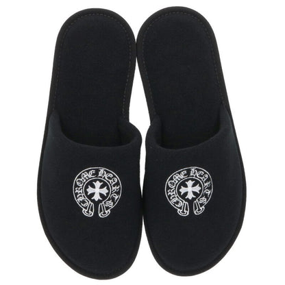 Chrome Hearts Hotel Horseshoe Slippers Black Size M