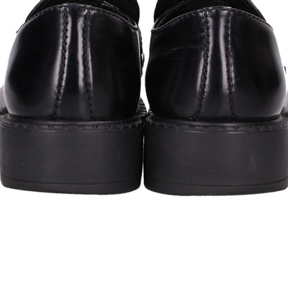 PRADA Chocolate Brushed Leather Loafers Black Size 7