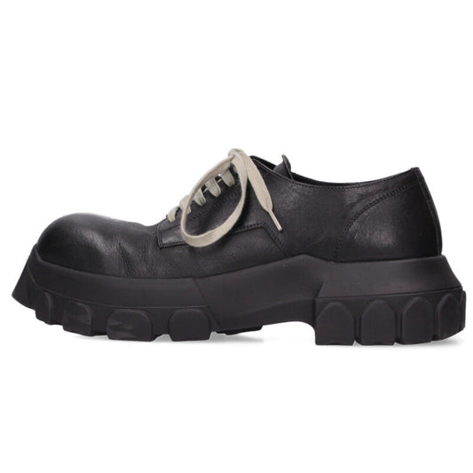 Rick Owens LACEUP BOZO TRACTOR Leather Shoes Black Size 8.5