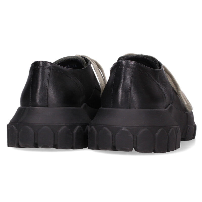 Rick Owens LACEUP BOZO TRACTOR Leather Shoes Black Size 8.5
