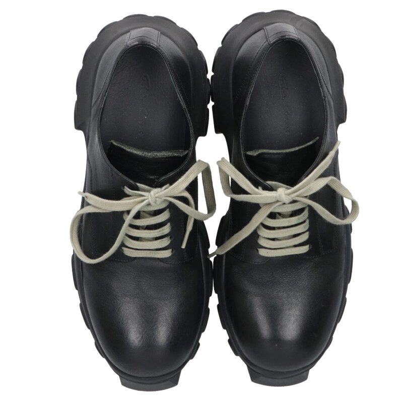 Rick Owens LACEUP BOZO TRACTOR Leather Shoes Black Size 8.5