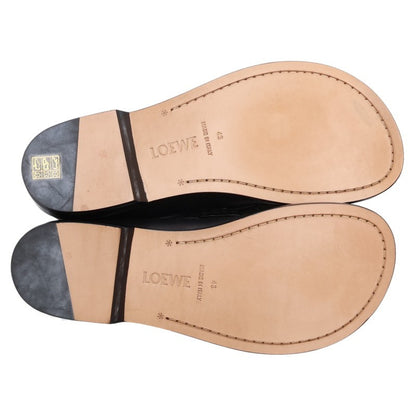 LOEWE Campo Leather Loafers Black Size 9.5