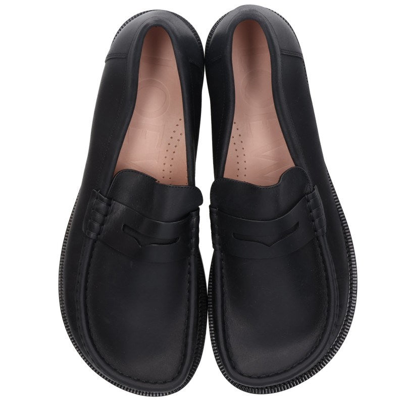 LOEWE Campo Leather Loafers Black Size 9.5