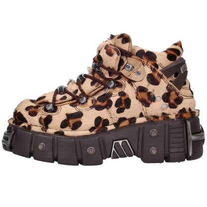 NEWROCK Platform Calf Hair Sneakers Beige Size EU 42