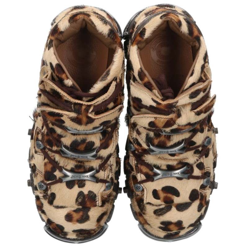 NEWROCK Platform Calf Hair Sneakers Beige Size EU 42