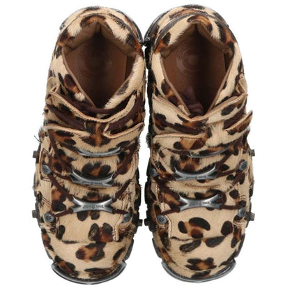 NEWROCK Platform Calf Hair Sneakers Beige Size EU 42