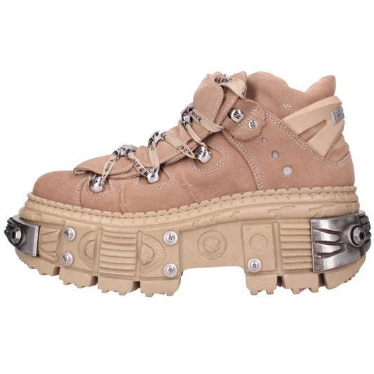 NEWROCK Platform Leather Shoes Beige Size EU 43