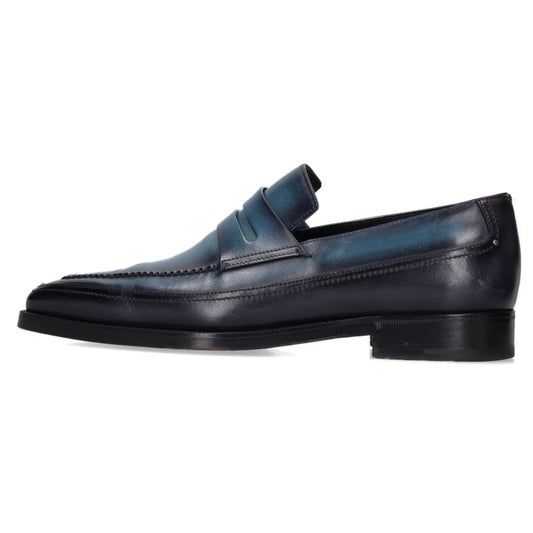 Berluti Andy Patina Leather Loafers Blue Size 7