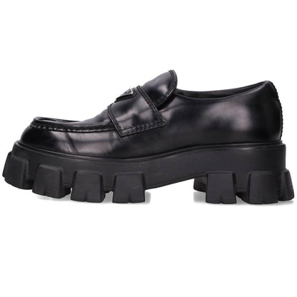PRADA Monolith Brushed Leather Loafers Black Size 6.5