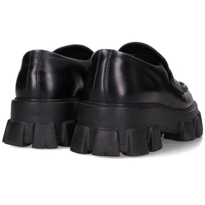 PRADA Monolith Brushed Leather Loafers Black Size 6.5