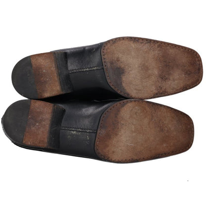 LOUISVUITTON Leather Loafers Black Size 9.5