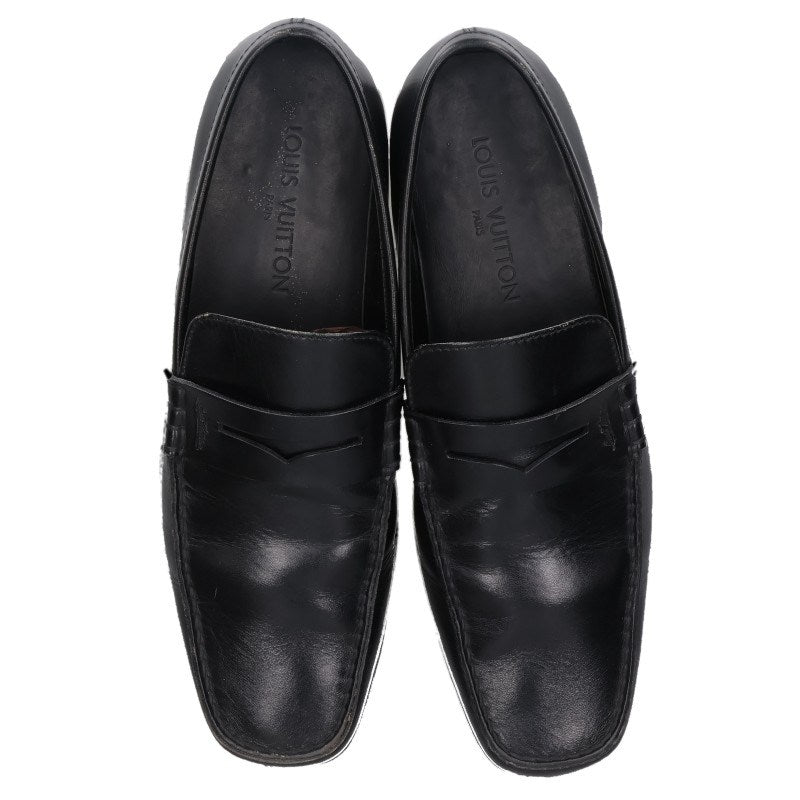 LOUISVUITTON Leather Loafers Black Size 9.5