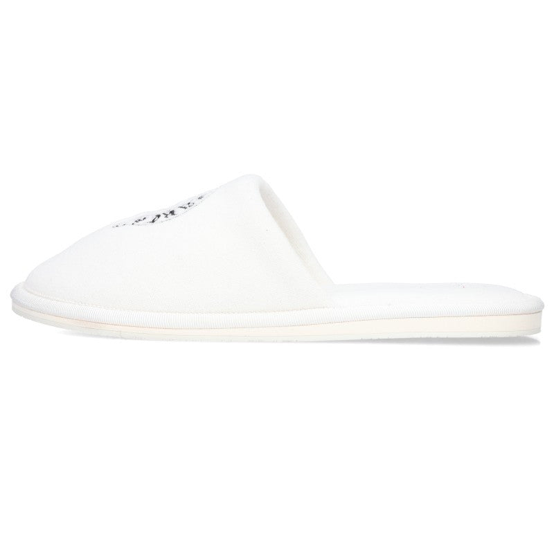 Chrome Hearts Horseshoe Embroidered Slippers White Size XS