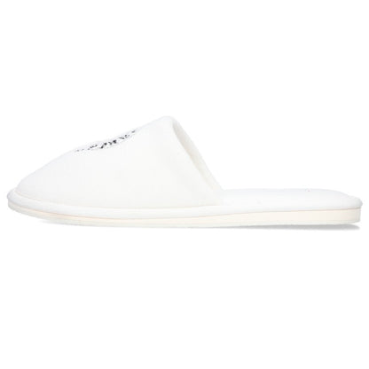 Chrome Hearts Horseshoe Embroidered Slippers White Size XS