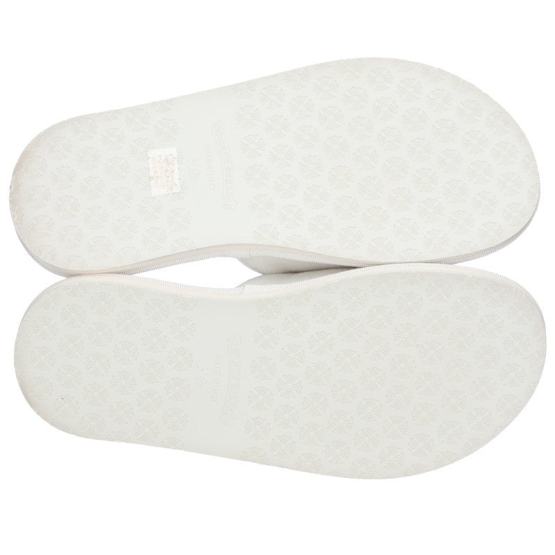 Chrome Hearts Horseshoe Embroidered Slippers White Size XS