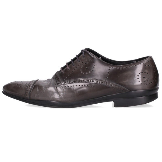 PRADA Pointed Toe Leather Shoes Brown Size 8