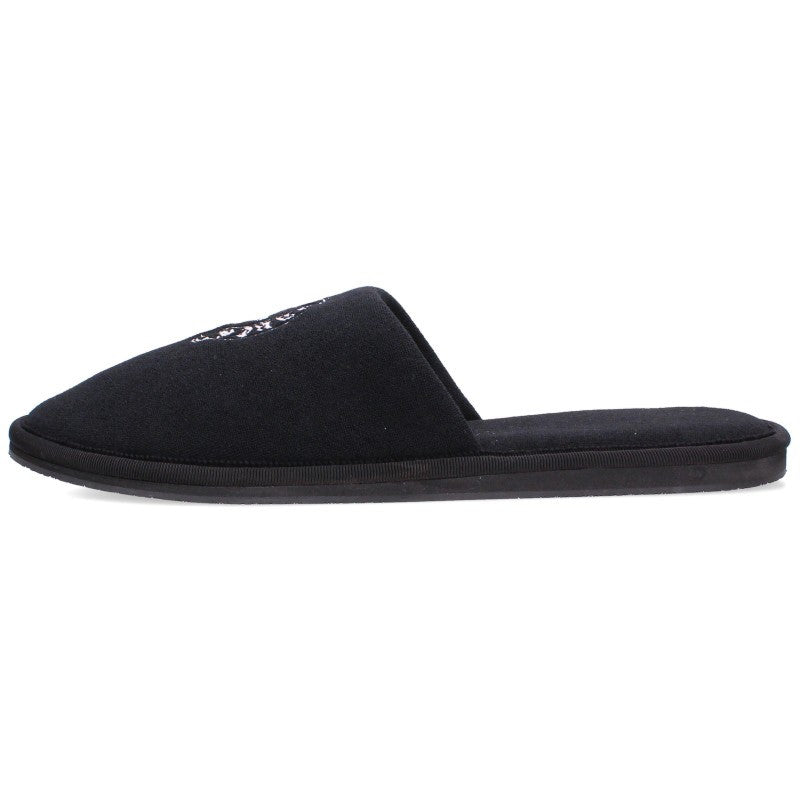 Chrome Hearts Horseshoe Embroidered Slippers Black Size L