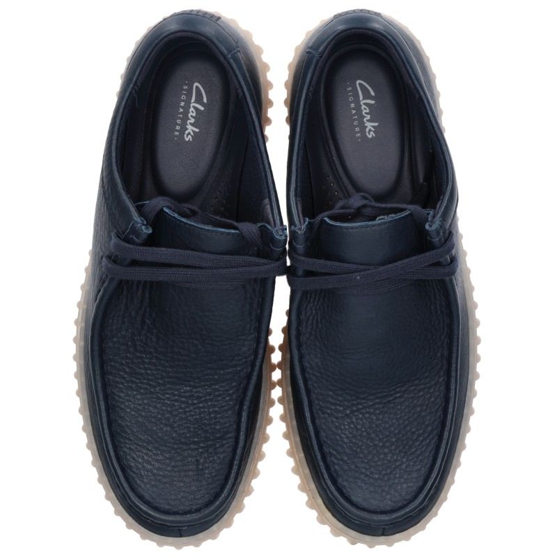 Clarks Torhill Lo Leather Low-Top Sneakers Navy Size 26.5cm