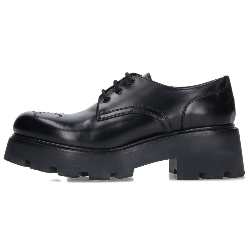 CELINE Punched Ranger Derby Leather Shoes Black Size EU 39