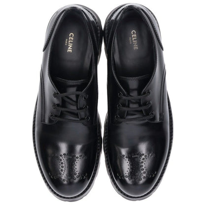 CELINE Punched Ranger Derby Leather Shoes Black Size EU 39