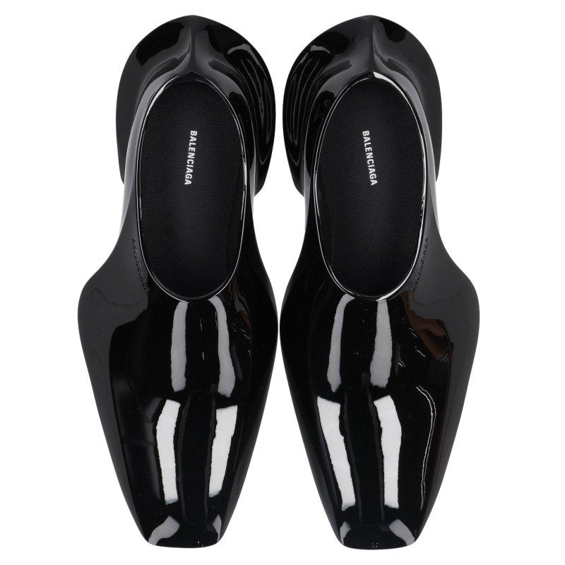 BALENCIAGA Space Patent Leather Shoes Black Size EU 41