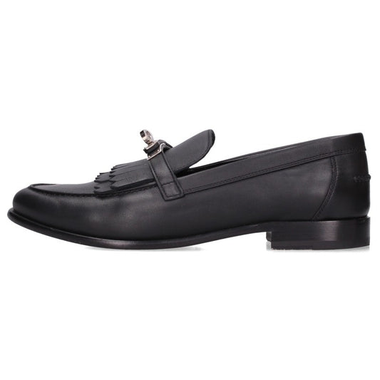 HERMES Destin Kelly Buckle Loafers Black Silver Size 39.5
