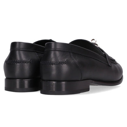 HERMES Destin Kelly Buckle Loafers Black Silver Size 39.5