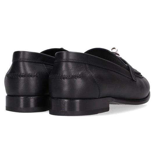 HERMES Destin Kelly Buckle Loafers Black Silver Size 39.5