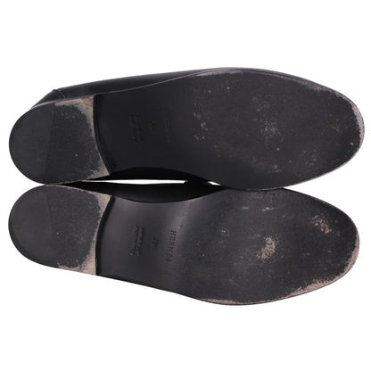 HERMES Destin Kelly Buckle Loafers Black Silver Size 39.5