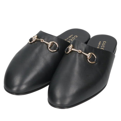 GUCCI Horsebit Leather Mules Black Sandals Size 8