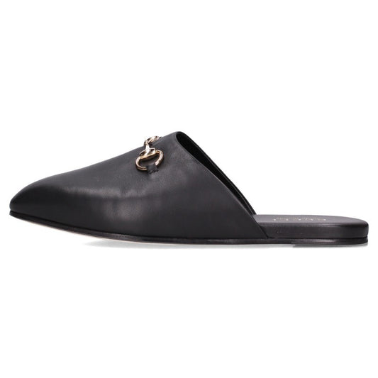 GUCCI Horsebit Leather Mules Black Sandals Size 8