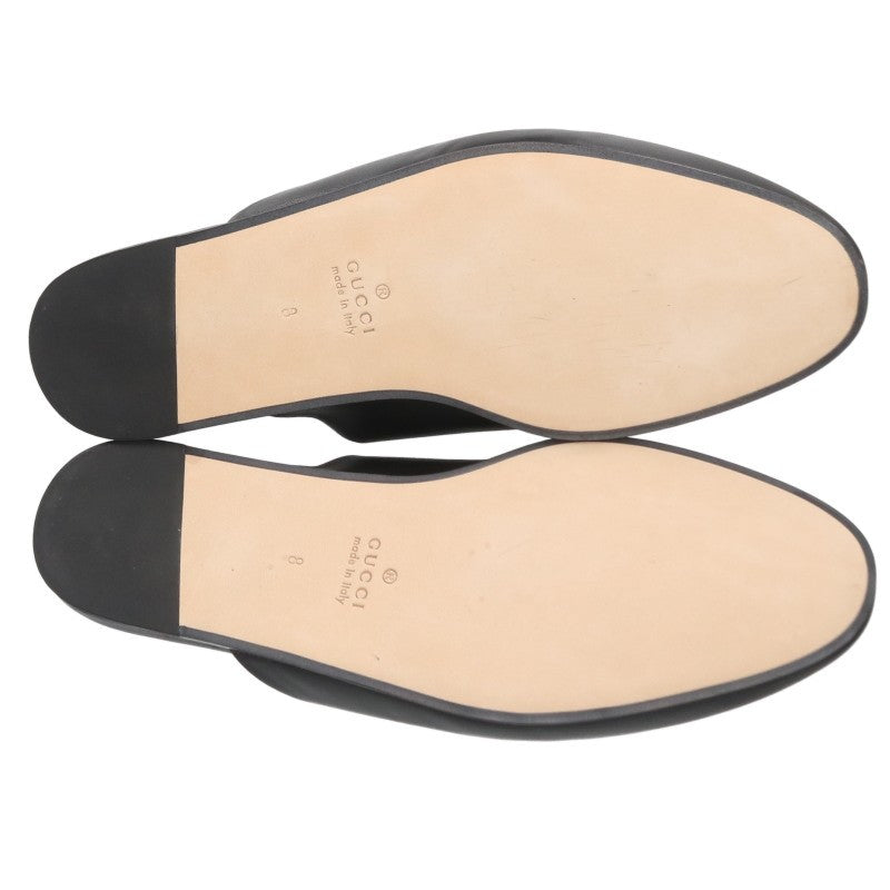 GUCCI Horsebit Leather Mules Black Sandals Size 8