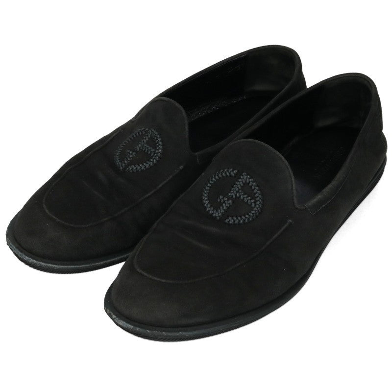 GIORGIOARMANI Suede Moccasin Slip-Ons Black Size 9
