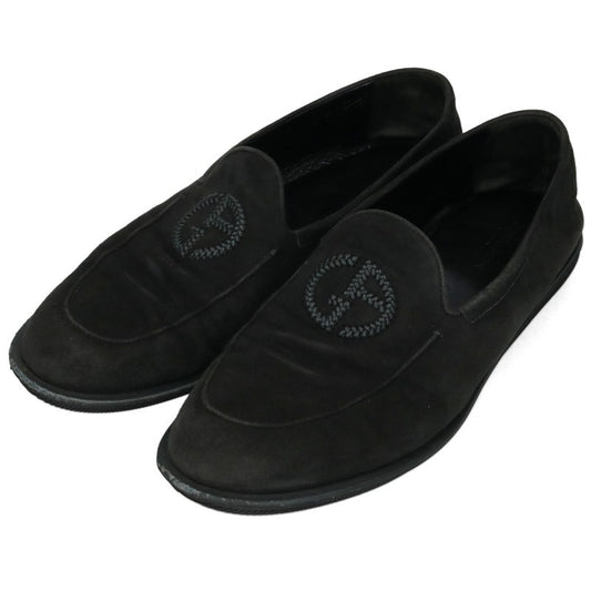 GIORGIOARMANI Suede Moccasin Slip-Ons Black Size 9