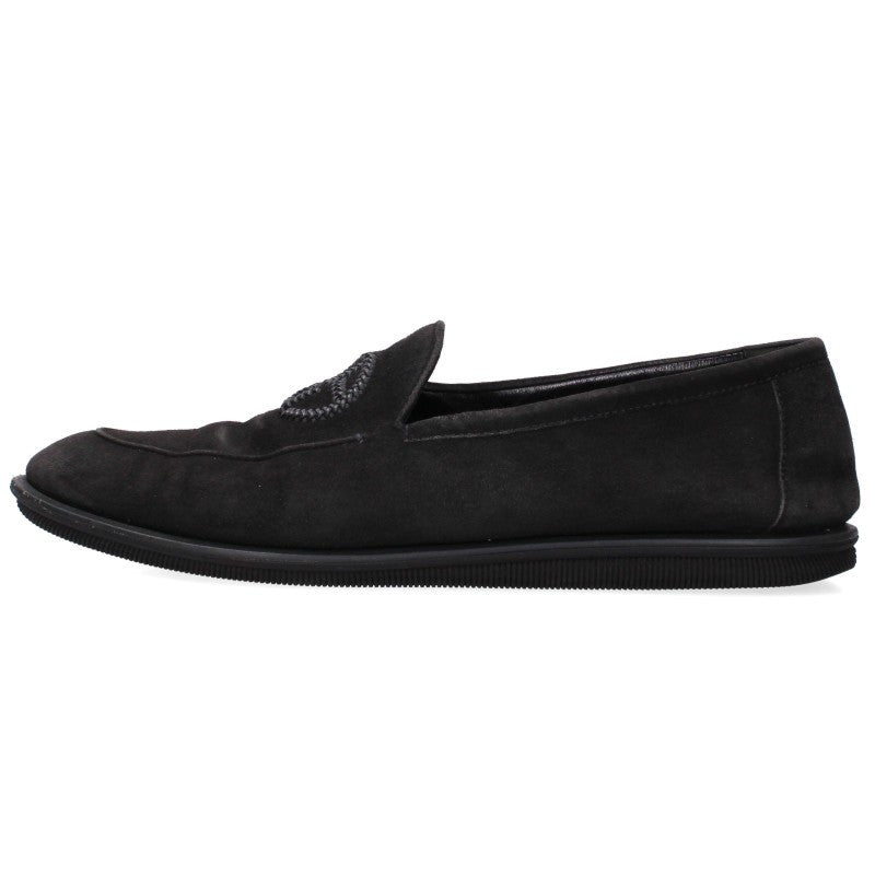 GIORGIOARMANI Suede Moccasin Slip-Ons Black Size 9