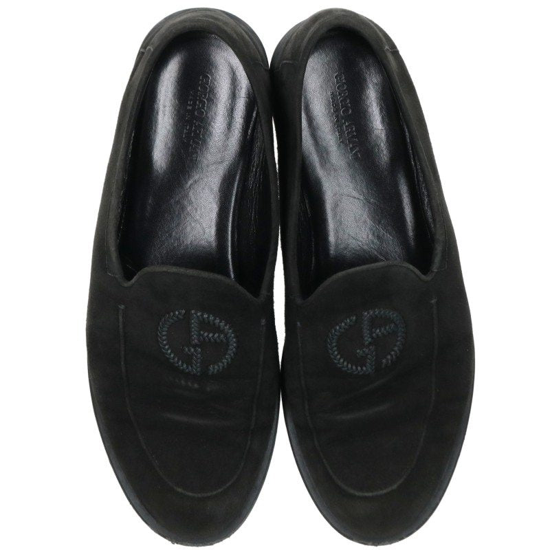 GIORGIOARMANI Suede Moccasin Slip-Ons Black Size 9