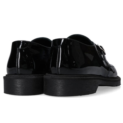 CELINE Patent Monk Strap Creeper Shoes Black Sneakers Size EU 42