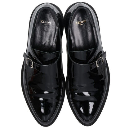 CELINE Patent Monk Strap Creeper Shoes Black Sneakers Size EU 42