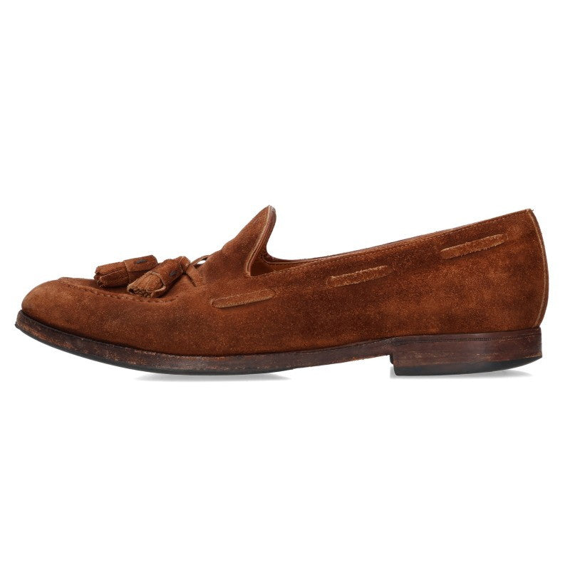 Crockett & Jones Suede Tassel Loafers Brown