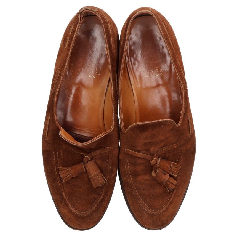 Crockett & Jones Suede Tassel Loafers Brown