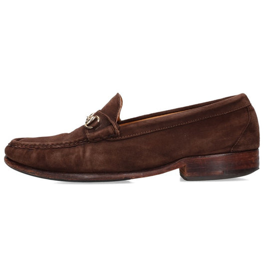 Alden Suede Bit Loafers Brown & Gold Size 10