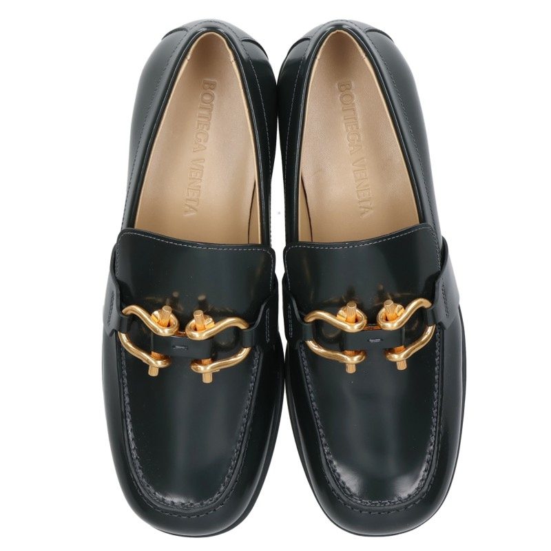 BOTTEGA VENETA Horsebit Leather Loafers Black Size EU 39