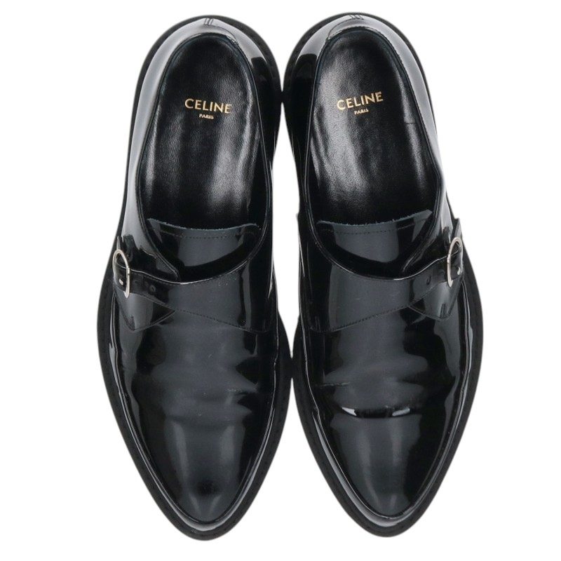 CELINE 19AW Creeper Monk Strap Patent Shoes Black Size EU 40