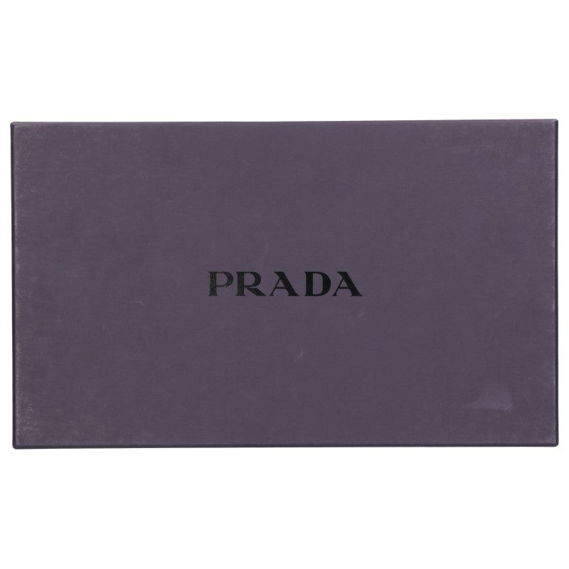 PRADA Triangle Logo Brushed Leather Loafers Black Size 9