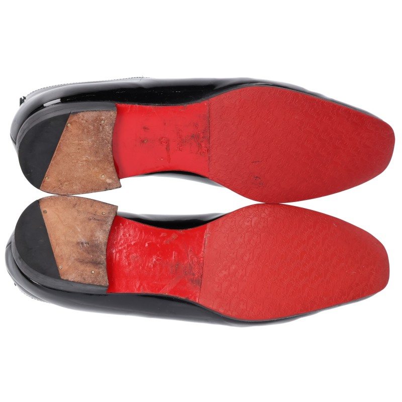 Christian Louboutin Black Patent Loafers Size EU 42