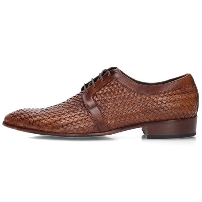 LANVIN Intrecciato Lace-up Shoes Brown Size 26cm