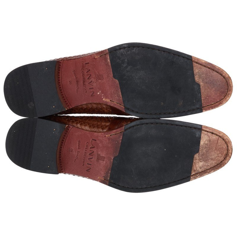 LANVIN Intrecciato Lace-up Shoes Brown Size 26cm
