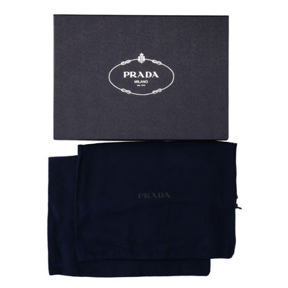 PRADA FW26 Triangle Plate Loafers Black/Silver Size 8