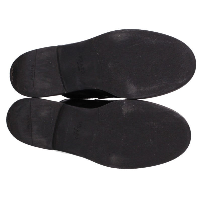 PRADA Black Leather Triangle Logo Mules Sandals Size EU 41