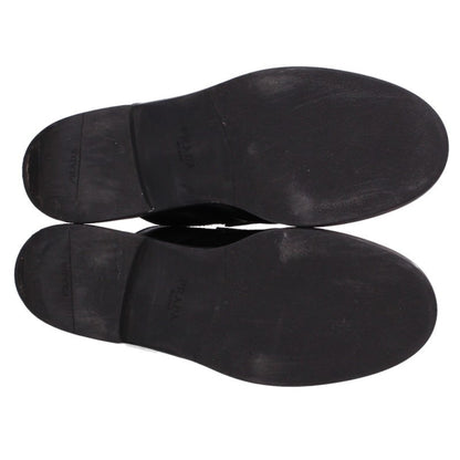 PRADA Black Leather Triangle Logo Mules Sandals Size EU 41